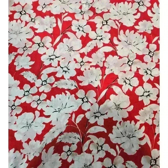 Karl Lagerfeld Red Floral Sleeveless Blouse - Women's Designer Summer Top - Picture 2 of 13